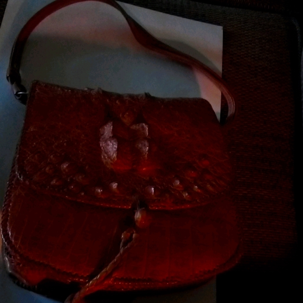Vintage handmade got back alligator purse